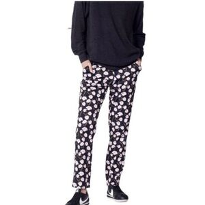 Wildfang Empower Floral Women’s 14 Trousers Pants Black Pink Straight Leg